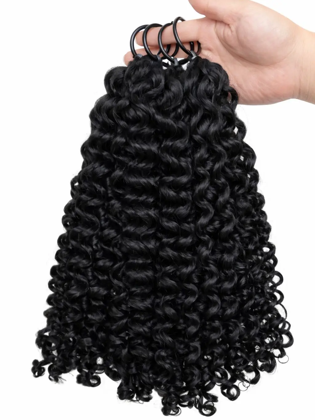 TRESSHAIR miracale knots feather crotchet human hair 50g 60 strands/ 30 pairs Natural Curly Ring Hair Extensions Easy Attachment Lightweight Comfortable Full Bouncy Curls