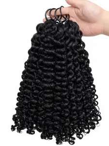 TRESSHAIR miracale knots feather crotchet human hair 50g 60 strands/ 30 pairs Natural Curly Ring Hair Extensions Easy Attachment Lightweight Comfortable Full Bouncy Curls