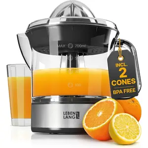Orange Juicer with 2 Cones BPA-Free 24oz Large Volume High Yield Citrus Squeezer for Lemon