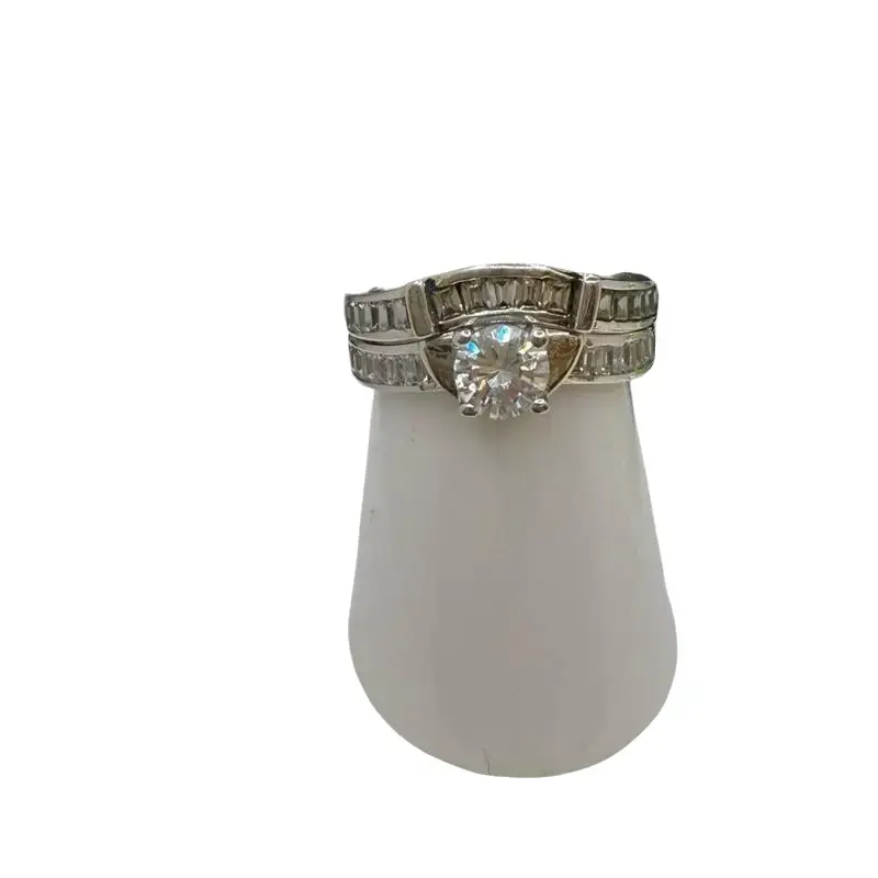 925 sterling silver ring # 7 cubic zirconia stones high quality china silver (( anillo de plata china  Alta calidad talla 7 plata china Alta calidad