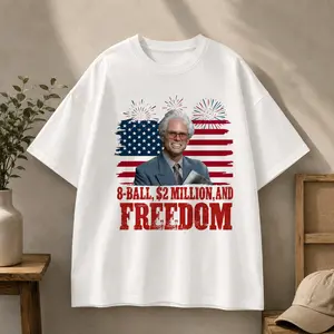 Baby Billy 4th of July 8-Ball And 2 Million Tee, Righteous Gemstones Patriotic USA Flag Tee, Funny Show Fireworks T-Shirt for Independence Day