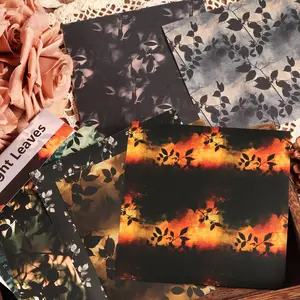 JAIIMAN 12sheets(writable paper sticker and matte sticker)Vintage Moody Foliage Large Size Self-adhesive Decorative Scrapbook Sticker, Arts Crafts Decals, for Background Pad, Scrapbooking Supplies, DIY Landscape Creation, Collage Decoration, Junk Journals