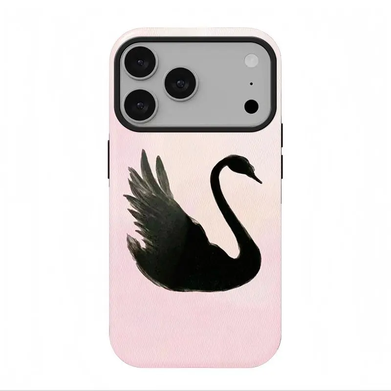 Black swan Phone Case, suitable for iPhone17 ProMax, 16Pro, 15, 14, 13, 12,  double-layer protective case, smartphone case - TikTok Shop