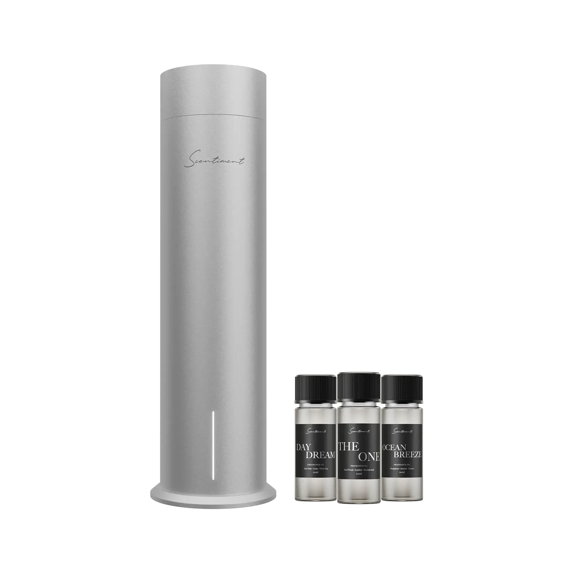 Scentiment Diffuser Tall Air 2 - Discovery Kit with Sampler Oils: Cold-Air Diffusion Technology with Wi-Fi & Touch Controls, Rechargeable Battery, Covers 1000 Sqft; Includes Top 3 Luxury Hotel-Inspired Fragrance Oils (20ml)