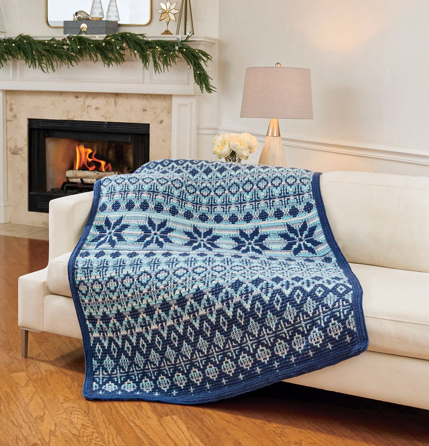 Snowscape Overlay Mosaic Blanket