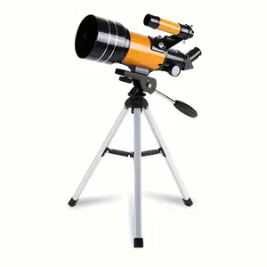 Telescope for Adults & Kids, 70mm Aperture Refractor (15X-150X) Portable Travel Telescope with Phone Adapter, Astronomy Beginners Gifts, Black