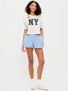 Old Navy Women's Poplin Bubble Hem Shorts