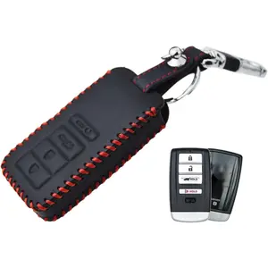 Handmade Stitching Leather Key Cover for Acura MDX RDX RLX ILX TLX 4 Buttons