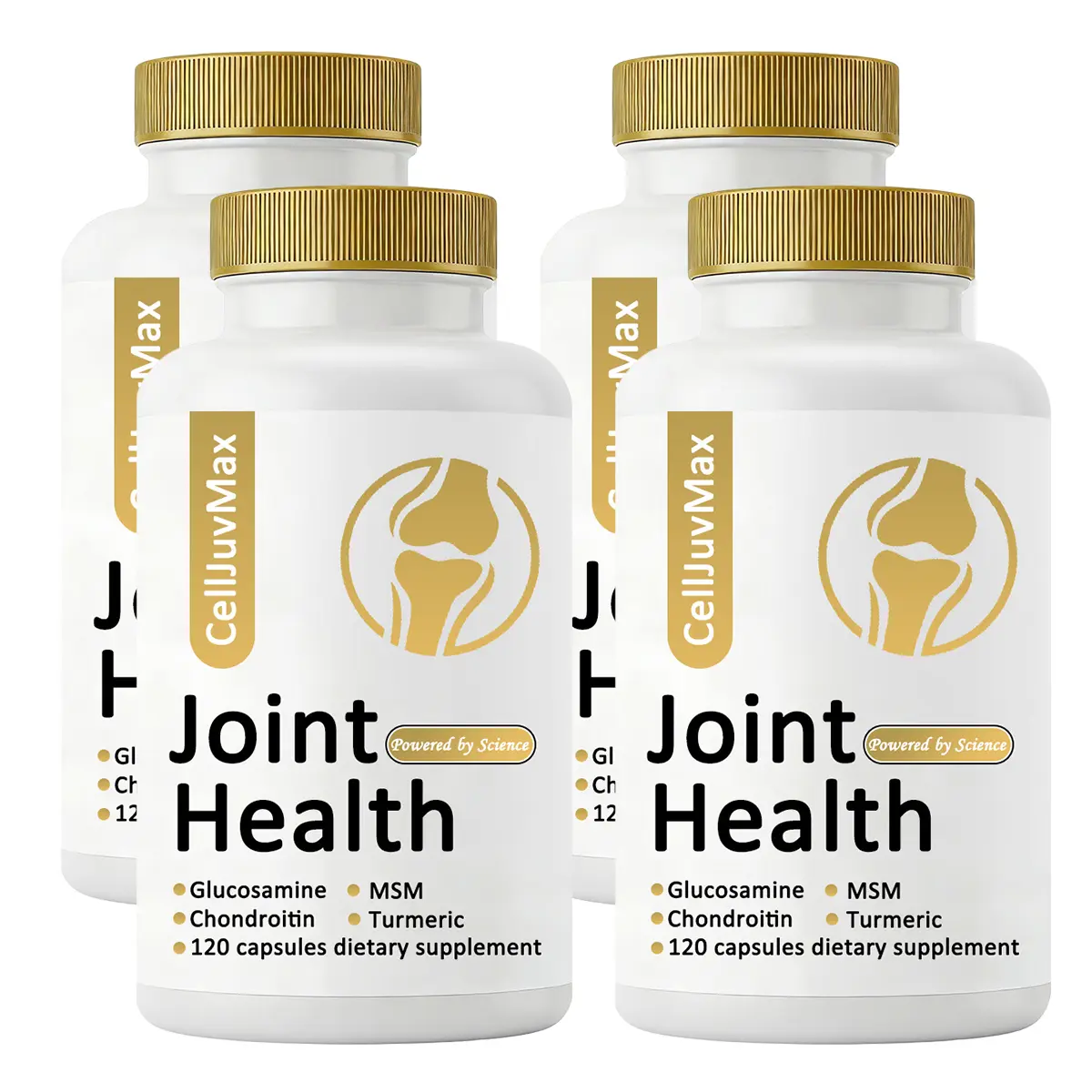 Adult Dietary Joint Support Supplement - Extra Strength, Lactose-Free, Gluten-Free, Anti-Inflammatory Chondroitin & Glucosamine, MSM, Turmeric Formula, 120 Capsules, Supports Mobility, Cartilage, Bone Health