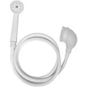 212 MAIN White Handheld Showerhead (Model 10086) - Easy Install, Vinyl Hose, Tub Cleaning Tool for Bathroom Fixtures, Attachment, Bendable, Faucet-Mounted, Hose-Powered Variants, Attachment Handheld Showers