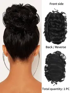6 Inch Voluminous Wavy Ponytail Hair, Drawstring Comb Dual Fix Design, Natural Volume, Easy Updo, Perfect for Daily, Party, Date Styles