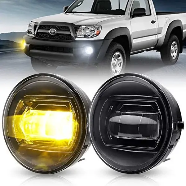 Dual-Color LED Switchback Fog Lights for Tacoma 2005-2011 ,3000K Yellow & 5500K White IP68 Waterproof 1500LM Plug & Play