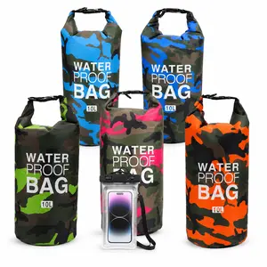Waterproof Dry Bag 10L, Floating Storage Backpack with Whistle, Lightweight Bag for Travel Boating Kayaking, Free Phone Waterproof Pouch Included