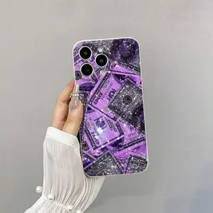 Glitter Money Pattern Phone Case, Anti-drop Shockproof Durable Full Coverage Phone Protective Cover, Phone Accessory Compatible with iPhone 6 7 8 X 11 12 13 14 15 Pro Max, Casing, Protector, Smartphone, Cellphone