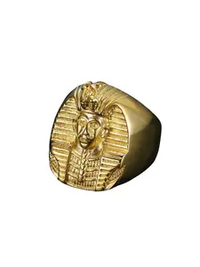 Fashion trend niche domineering high-end style hip-hop HIPHOP ring Egyptian pharaoh king men's ring accessories
