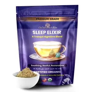Golden Herbs USDA Organic Sleep Elixir Herbal Tea – Relaxing Bedtime Blend with Chamomile & Herbs – 30 Naturally Caffeine-Free Tea Bags – Packed in USA