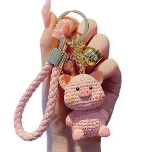 lovelyrunnerkeychain Charms Keychain, Cute Pink Pig Car Key Ring Decoration, Delicate Handbag Keys Resin Accessories Gifts for Kids Boys Girls Women