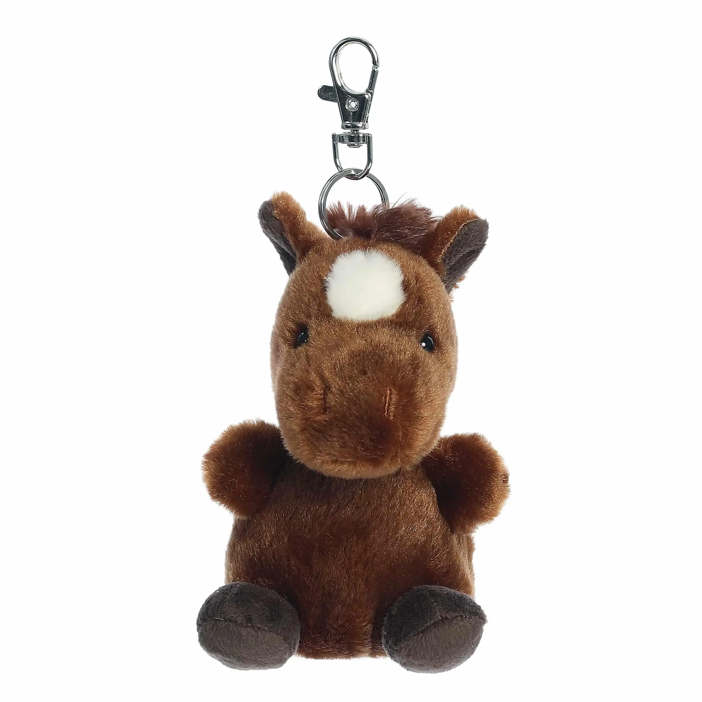 Aurora Adorable Palm Pals Truffle Brown Horse Clip-On - Fun Collectible Plush for Kids and Adult Collectors - Perfect for Decorating Rooms and Birthday Gifts - Brown 4 Inches