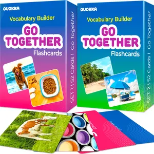 QUOKKA Playful Flash Cards, 104 Vocabulary Cards with Realistic Images for Kids (Educational Toy)