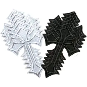 Cross Embroidered Patches Iron on Applique Ironing Badges Sewing Patch for Clothing Jackets Backpacks Jeans Supplies Decorative 10 count (Style 5)