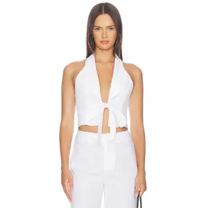 ALL THE WAYS Dianea Halter Top in White