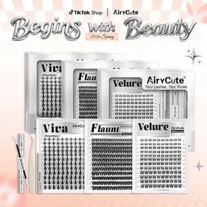 AiryCute Clusters Upgrade 2.0 Lashes with Ultra-Dense, Waterproof, Long-Lasting Lashes | Venus, Fairy, Flora | Natural Daily, Volume Style, Manga Style | Beginner-Friendly DIY Lashes for a Flawless | Trendy & Must-Have Clusters #SummerVibes