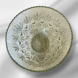 Vintage  Clear Glass Punch Bowl