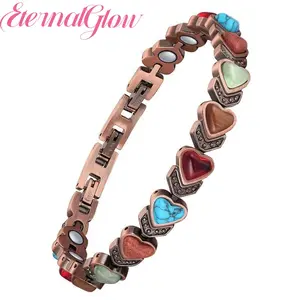 Copper Bracelet for Women for Arthritis and Joint,PureCopper Magnetic Therapy Bracelets ,Natural UniqueGemstone,Gifts for Women