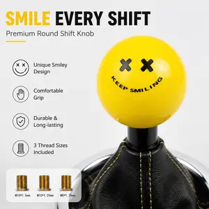 Circular Acrylic Gear Shift Knob for Cars and Trucks, Manual Transmission Gear Lever Handle, Threaded Gear Shift Knob, Durable and Stylish, Car Accessories