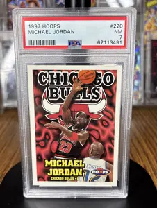 1997 NBA Hoops Michael Jordan PSA 7
