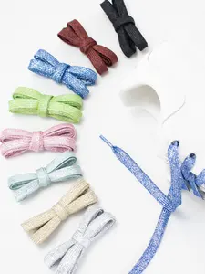 Colorful Pearl Shoelaces Set, Dual Layer Flat Sports Casual Shoe Laces, Trendy Unique Design, 1 Pair