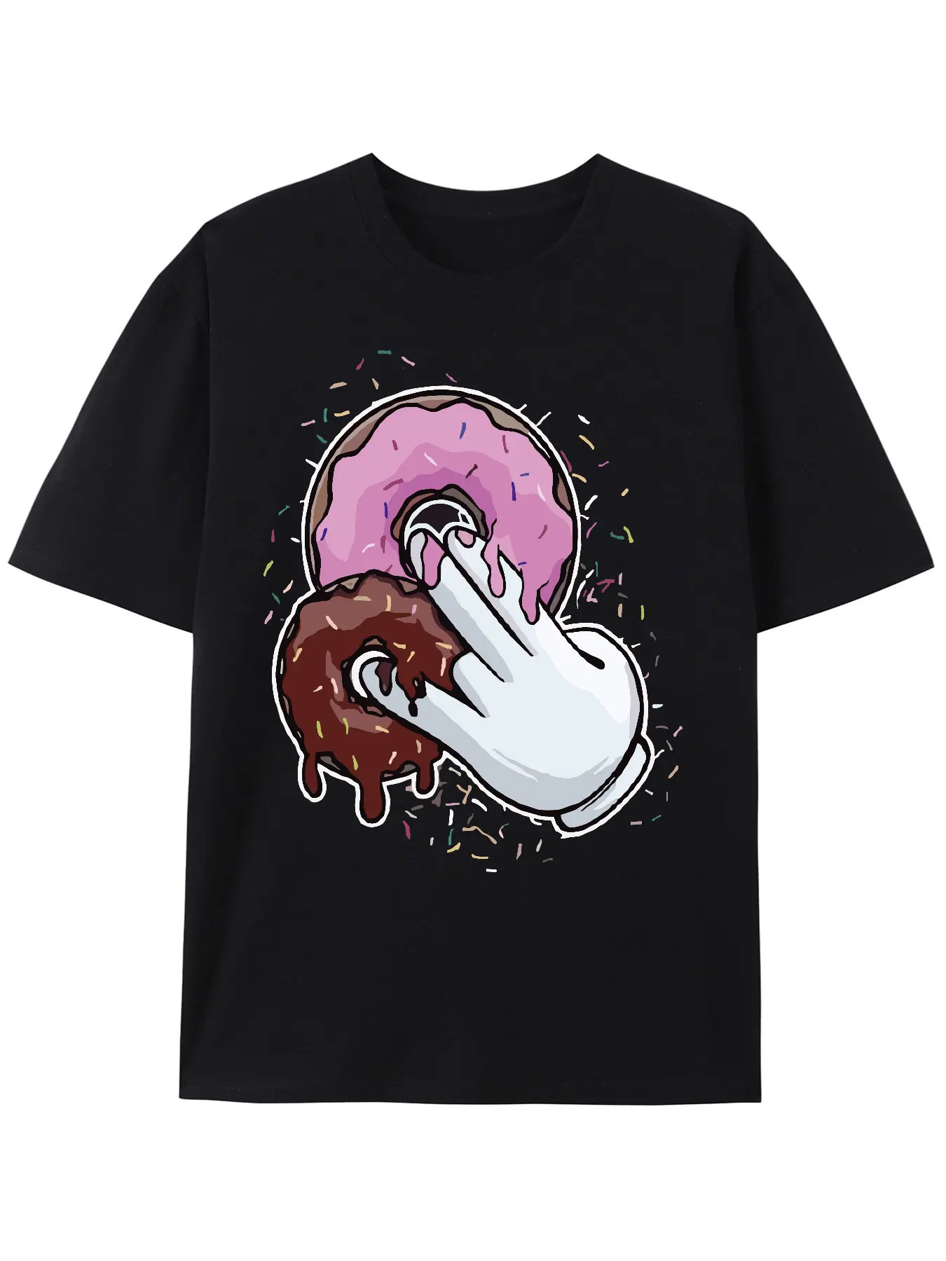 Funny Tee Premium Manga Cotton Men T-Shirts Pink Donut