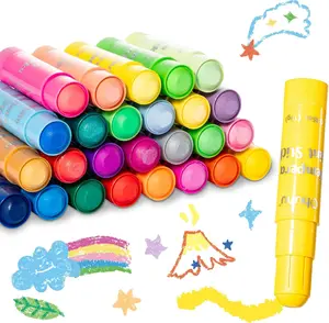 Ohuhu Washable Tempera Paint Sticks: 36-Color - Non-Toxic Quick-Drying Paint Set for Drawing, Graffiti & Crafting - Works on Paper, Glass, Wood, Ceramic, Canvas & Rock - Washable - Tempera Paint Sticks for Kids