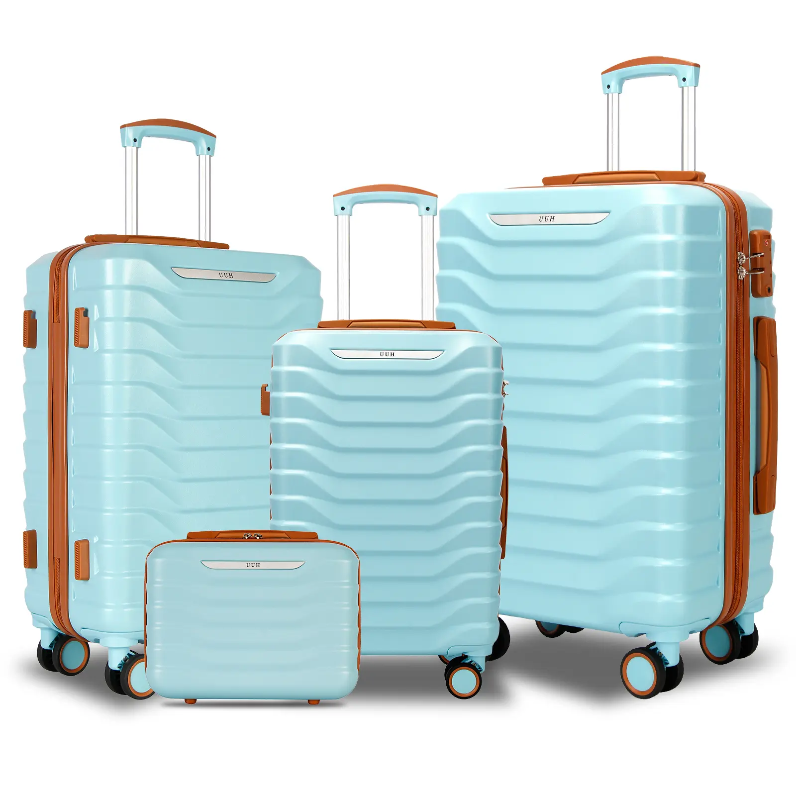 UUH Luggage Set Lightweight Hard Shell, Suitcase with Spinner Wheels & TSA Lock, Family Travel Essential (13in/20in/24in/28in)