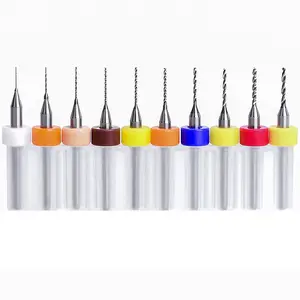 10pcs Pcb Drill Bit Set, Carbide Micro Cnc Twist Bits, Mini Drill Bit 1/8" Shank, for Print Circuit Board, Amber, Beeswax, Rough Stone, Dremel, Jewelry