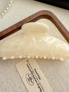 Elegant Acrylic Hair Flat Claw Clips, Medium Marble Design, Non-Slip Barrettes for All Hair Types, Perfect for Parties & Daily Wear