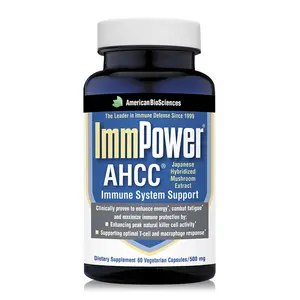 American BioSciences ImmPower (60 count), AHCC Mushroom Extract Immune System Support Natural Supplement - Immune Support Supplement for Adults - Supports Cytokine Function - 60 Vegetarian Capsules, 500mg/capsule
