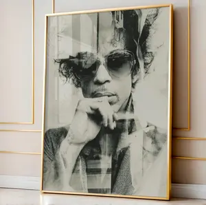Prince Poster Print, Maximalist Wall Art, Black and White Decor for Home or Office, Modern Aesthetic, Prince Art Print, Music Lover Gift NO FRAME