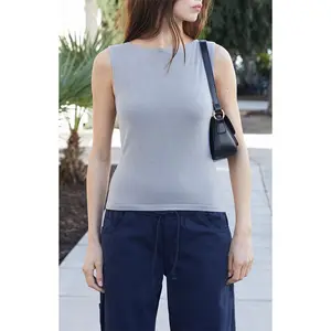 John Galt Women's Washed Light Gray Kathleen Top