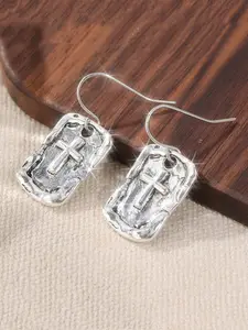 The Light Earrings, Silvery Color Jewelry, Handmade, Cross, Earrings, Lightweight, Visible Faith Jewelry