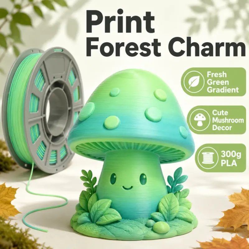 Autumn Gradient Tone PLA 3D Printing Filament, 1.75mm 0.66 lbs Well-Wound Anti-Tangle Filament Spool, Warm Earthy Natural Color Transition, Low-Warp Biodegradable 3D Printing Supplies, Stable Feeding for All Mainstream Desktop FDM Printers, All Mainstream