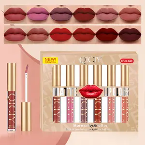 QICIY Lip Glaze Set 6 Colors Matte & Shimmer Finish Non-Stick Cup Moisturizing Lip Gloss for Versatile Daily & Makeup Looks - Compact, Lipstick