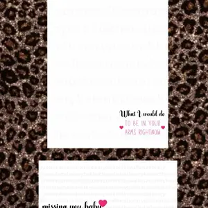 Prison Stationery Missing You Baby Writing Set with Leopard Print Design and Heart Text