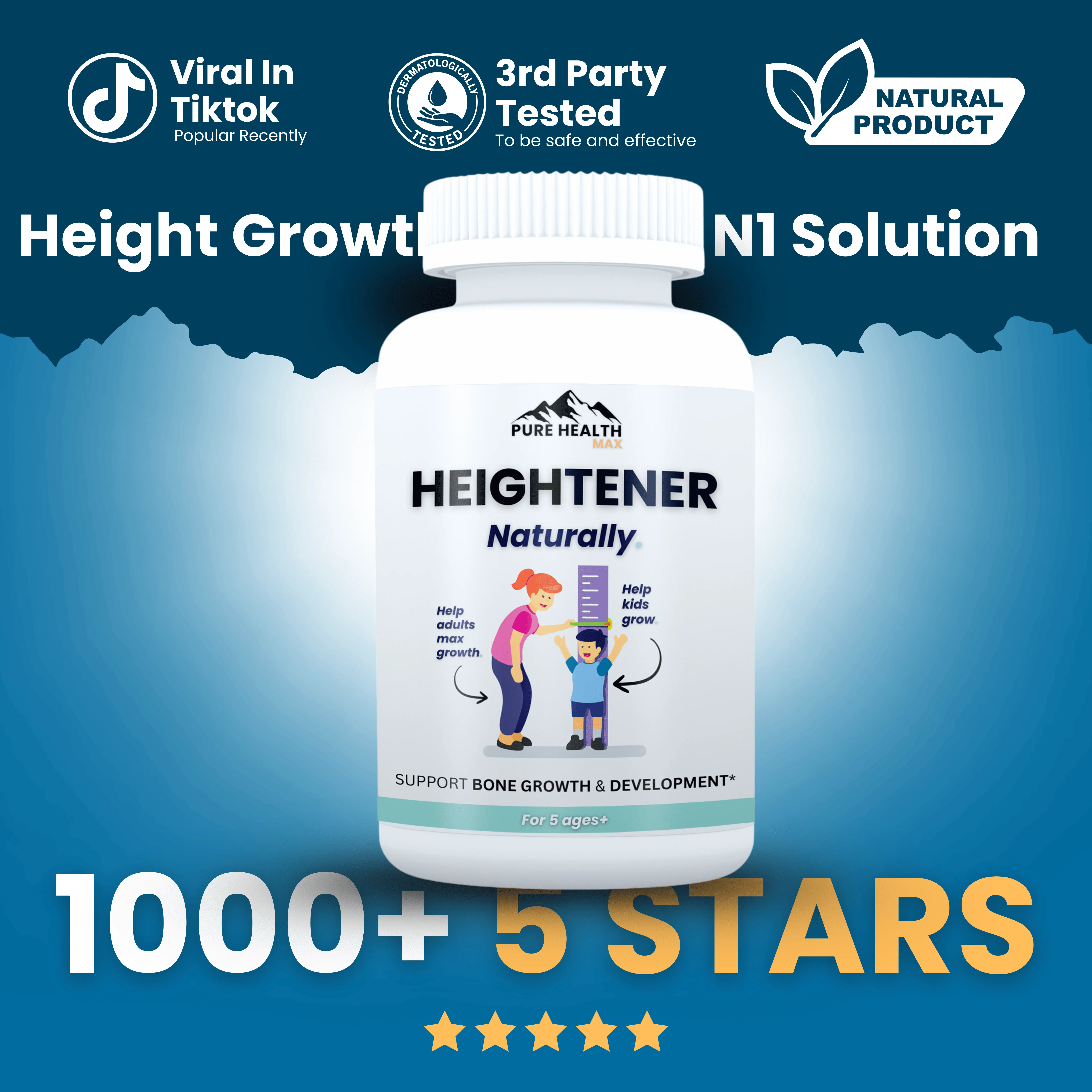 Heightener - Natural Height Growth Supplement for Kids, Teens and Adults to Incr...