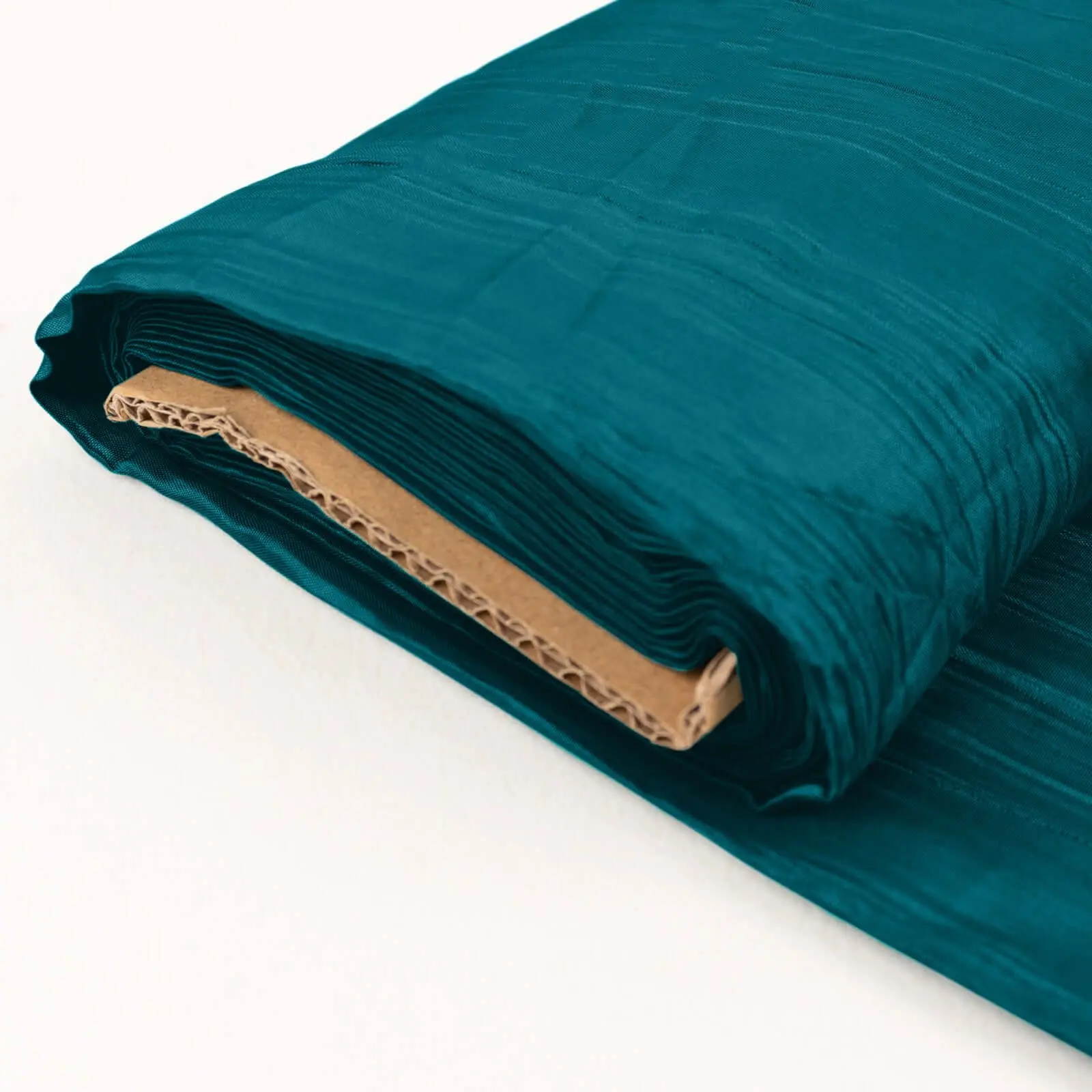 Accordion Crinkle Taffeta Fabric Bolt, 54"x10 Yards Peacock Teal, for Home Use, Runners, Cushion Covers, Decor Arches