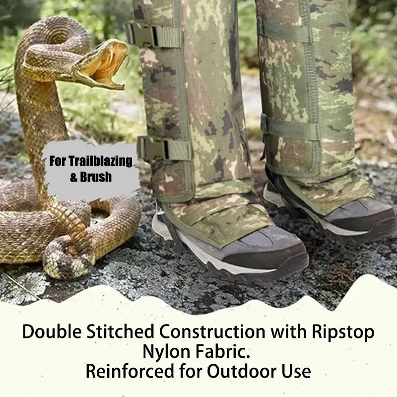 Outdoor Leg Gaiters (Snake-Resistant Design) Unisex & Adjustable; Suitable for Hunting, Exploration, Hiking, and Farming; Constructed from Abrasion-Resistant, Durable Fabric classic everyday essential versatile