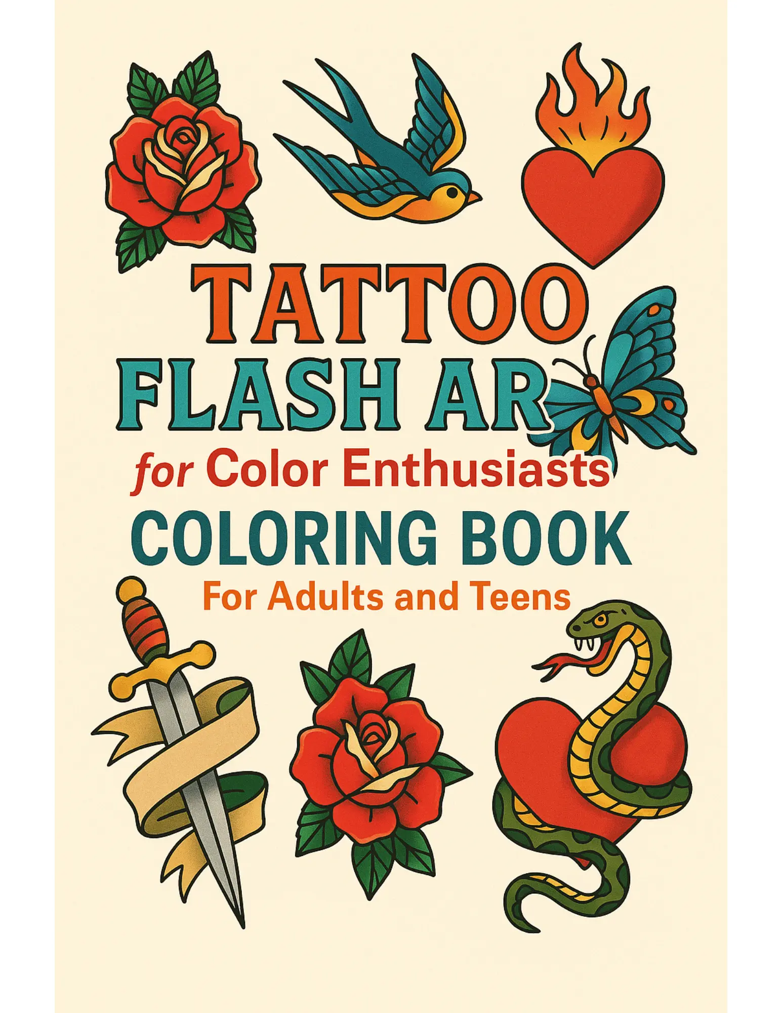 Tattoo Flash Art for Color Enthusiasts Coloring Sheets For Adults and Teens