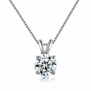 S925 sterling silver classic moissanite necklace female clavicle high-end ladies pendant