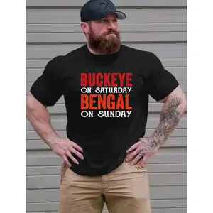 Bengals Ohio State Saturday short sleeve cotton T-shirt fun men's graphic