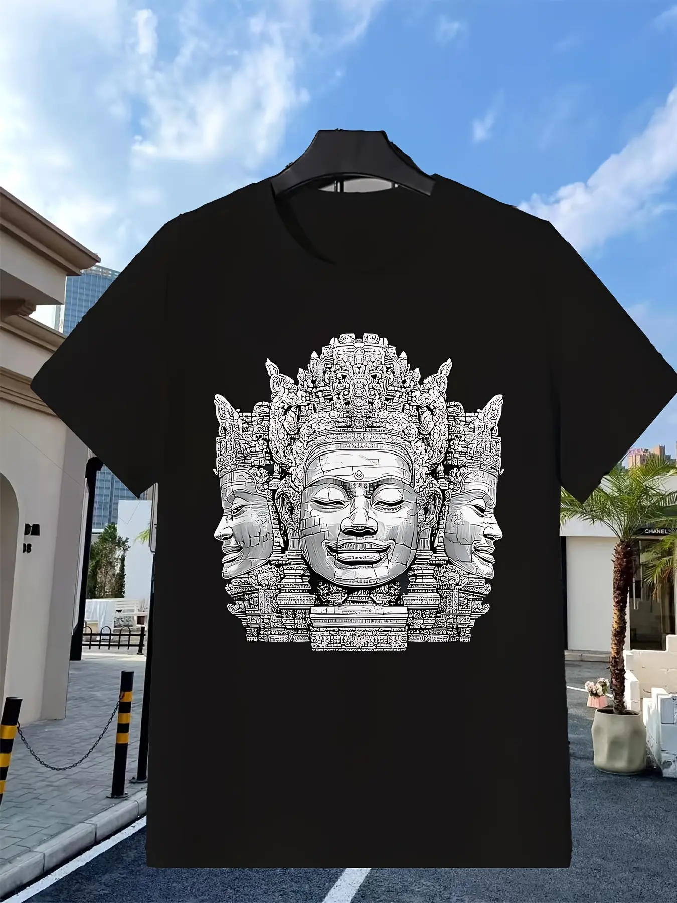 Men's Angkor Wat Cambodia 01Men's Round Neck Creat unisex soft cotton short sleeve t shirt, vintage graphic casual tee for men women teens, perfect birthday holiday gift for camping travel gym daily street  wear